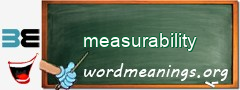 WordMeaning blackboard for measurability